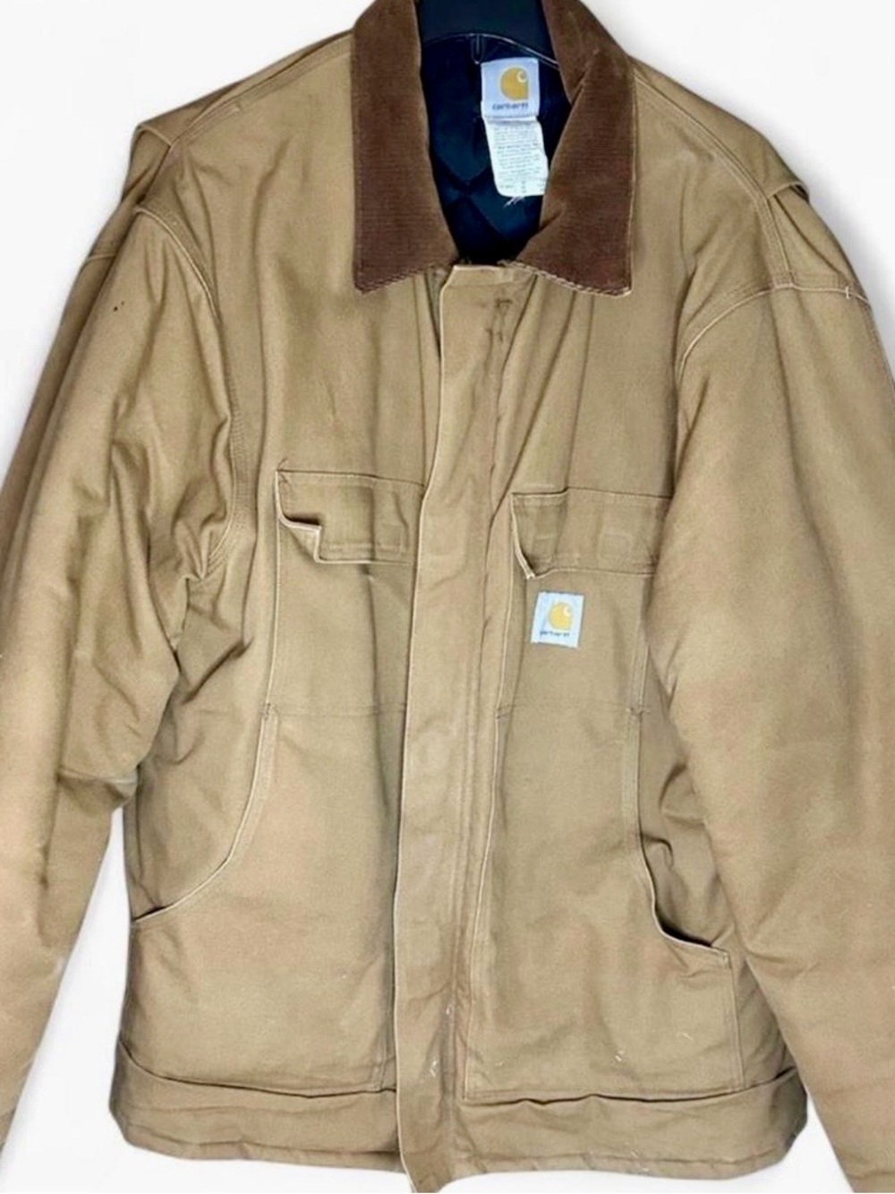 Carhartt Men’s Brown Work Jacket with Corduroy Collar
